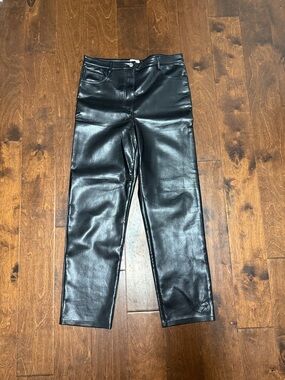 Wilfred Black Faux Leather Straight Leg Trousers